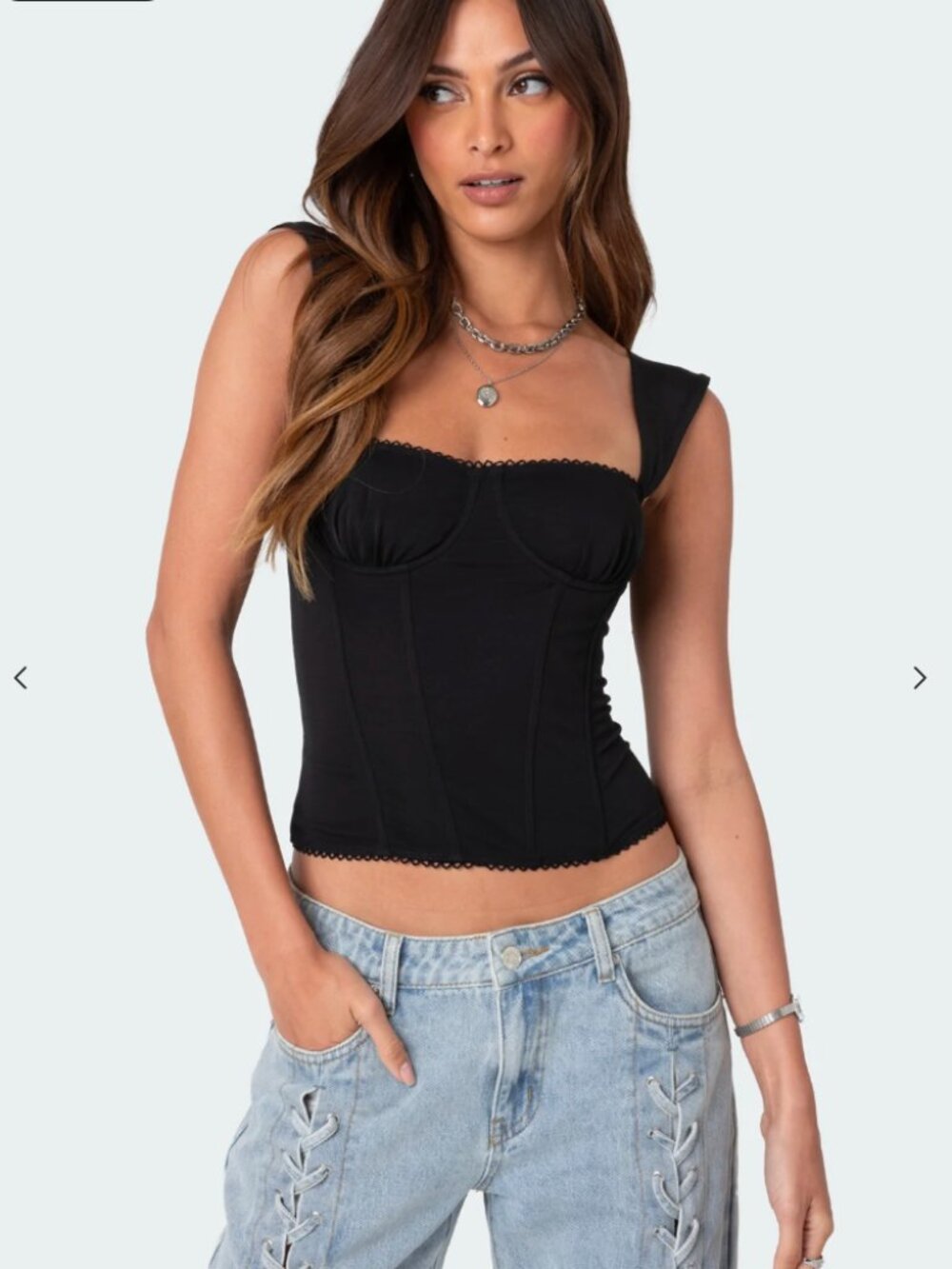 Edikted - Marcella Wide Strap Corset - Black
